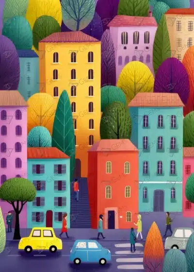 Busy Town Buildings - Auclair Studios (Release Paper)