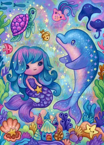Sparkling Pearls Mermaid and Dolphin - Jeremiah Ketner (Release Paper)